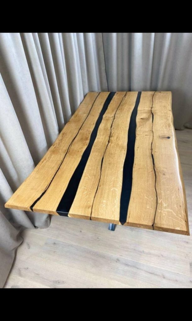 Oak tabletop with live edges