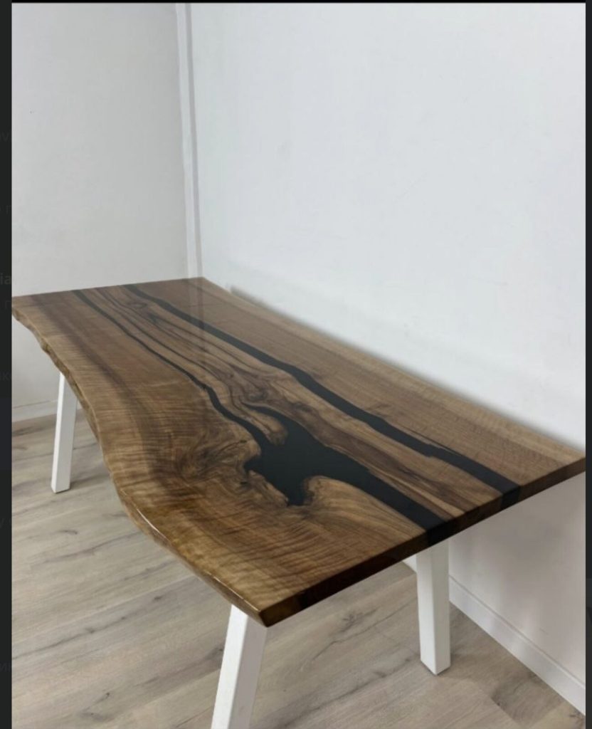 Walnut table with a live edge